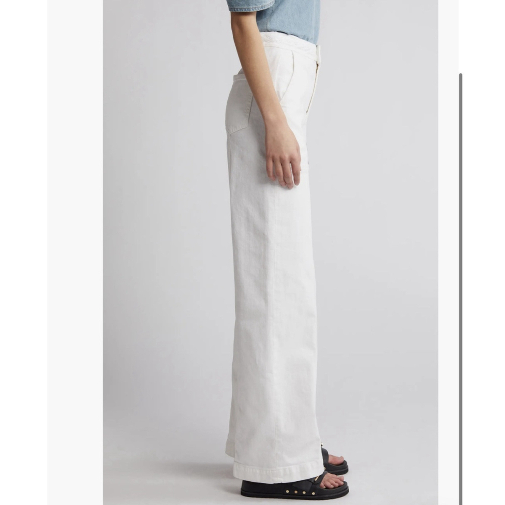 NWT FRAME Braided Wide Leg Jeans Women's Sz:32 White Waist High Rise - Picture 3 of 16